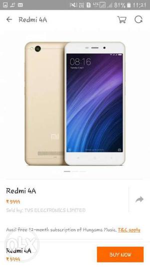 Redmi 4a both available black and gold...sealed