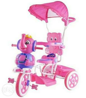 Toddler's Pink And Purple Elephant Themed Trike