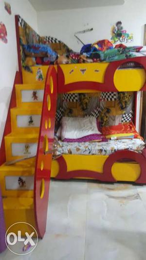 2 Child Car design sleeping bed.Wooden made in