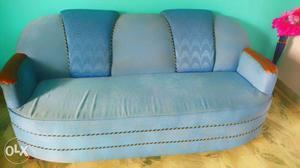 5 Seater Sofa In Sky Blue Color. Price is Fixed No