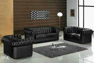 Black Leather Living Room Furniture