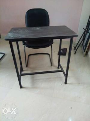 Black Metal Desk With Chair