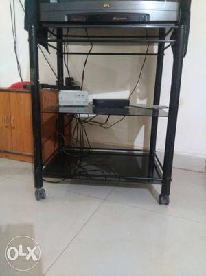 Black Rolling TV Stand