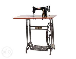 Black Usha Treadle Sewing Machine