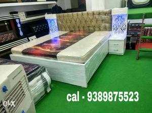 Brand new LED Double bed with side tables