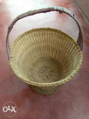 Brown Wicker Framed Basket