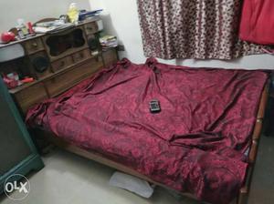 Brown Wooden Bed for sale in good condition