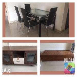 Dinning Table, (5x3 ft) TV Table (4x1.5 ft) and