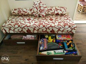 Diwan Bed set made up from Ply With 2 Storage Box