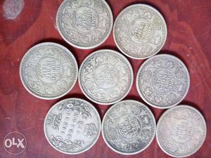 Eight India Rupee Coins