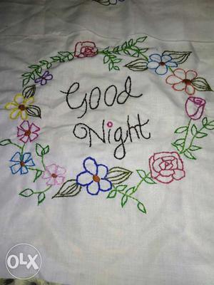 Embroidery pillow cover.. can make in any colour