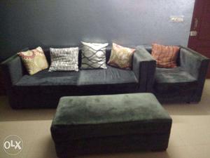 Fabric sofa set 3 seater + 1 seater + lounger (2 seater) for