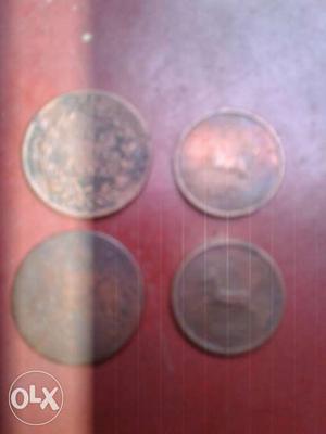 Four Round Bronze Coins