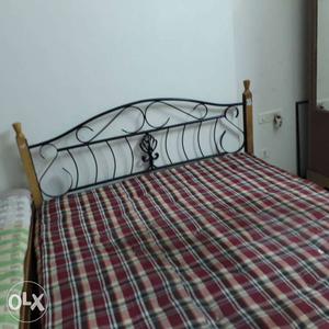 Iron Bed with cotton mattress and plywood