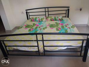 King size wrought iron bed with mattress