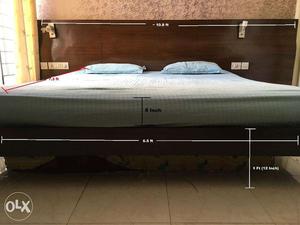 King sized Bed, Veneer finish with mattress for sale