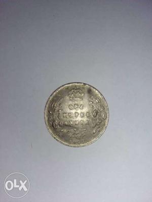 One rupee india coin king emperor 