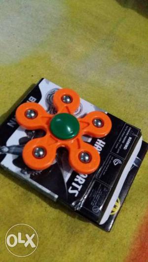 Orange 5-bladed Fidget Spinner