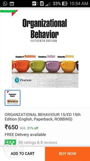 Organizational Behaviour 15th Edition Text Book Screenshot