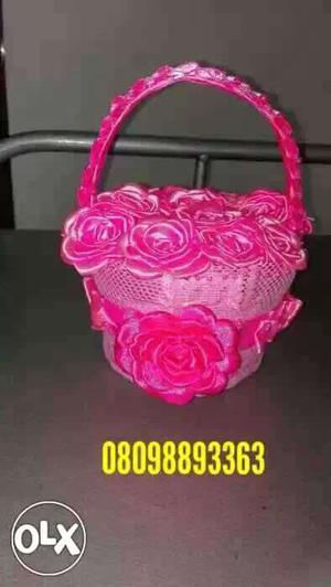 Pink Floral Basket
