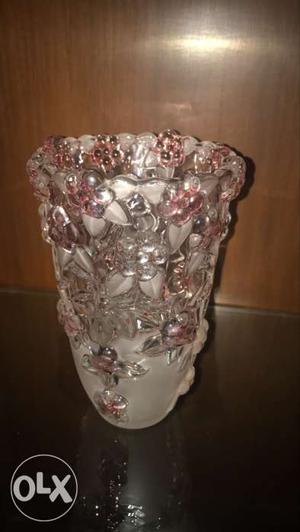 Red And White Floral Vase