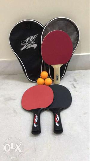 Set of 2 Stag and 2 Donic Table tennis racquets