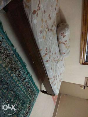 Single dewan with Gray Floral Bed Mattress and single sofa