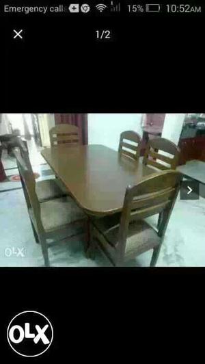 Six chaired dining table of shisham wood in good