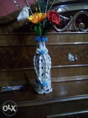 This is handmade pot and flowers