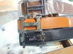 Three Leather Hermes Belts