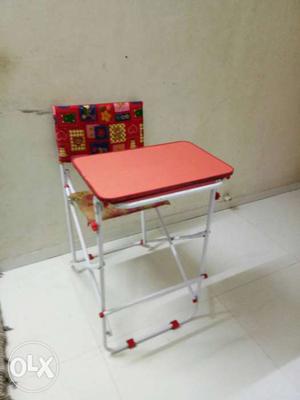 Toddler's Red And White School Deskj