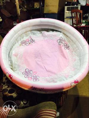 Toddler'sround Pink And White Floral Inflatable Pool