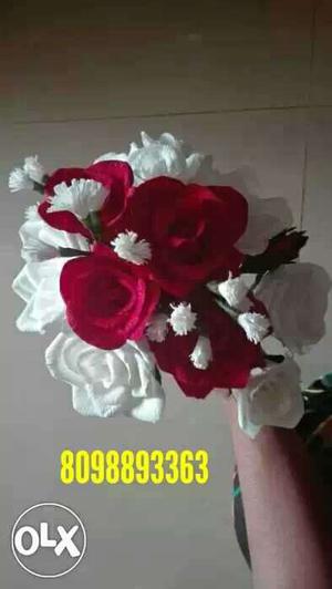 White And Red Artificial Flowers
