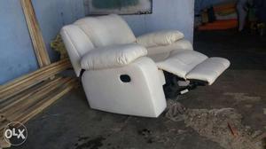 White Leather Recliner Sofa Chair
