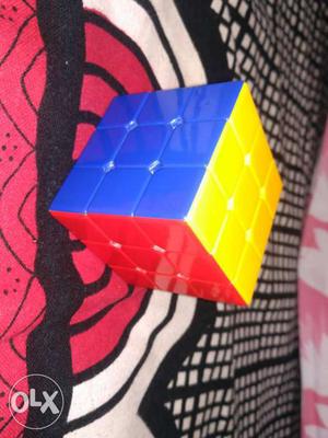 Yellow, Blue, And Red 3x3 Rubiks Cube