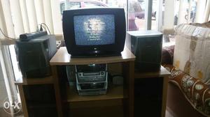 14" LG TV + Universal VCD player with 4 speakers