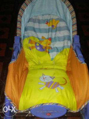 Baby's Yellow,purple And Orange Deluxe Bouncer