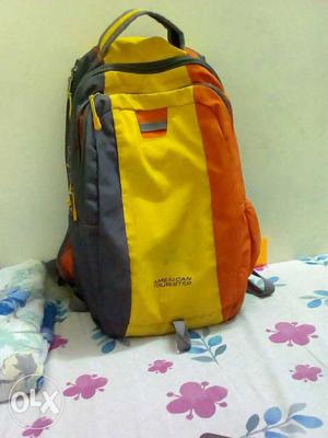 Black, Yellow, And Orange Backpack