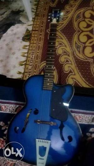 Blue Semi-hollow Guitar