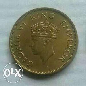 George VI king one quarter anna for sale...