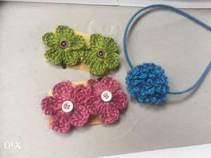 Handmaid chrochet hair band n hair pin for little