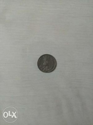 Indian's 's 25 paise coin only 