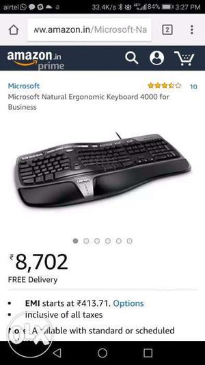 Microsoft Natural  keyboard used