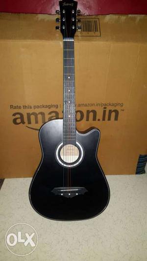 New Mate Black Single-cutaway Acoustic Guitar