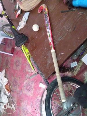 Red And Brown Hockey Stick