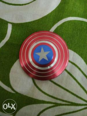 Red, Blue, And Silver Captain America Shield Hand Spinner