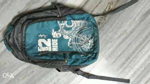 Teal, White And Gray Backpack