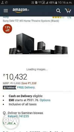 The sony home theater new Tz145. Just 2 mont.all new bill is