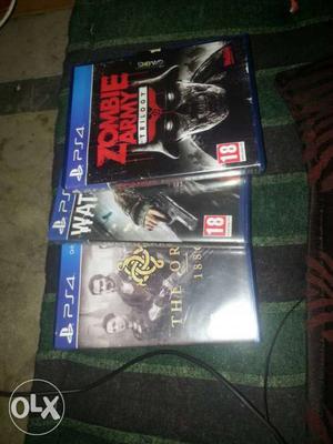 Three Sony PS4 Game Cases