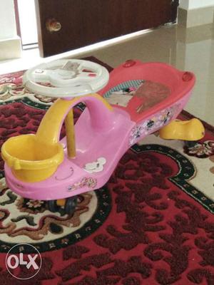 Toddler's Pink And Yellow Plasma Car